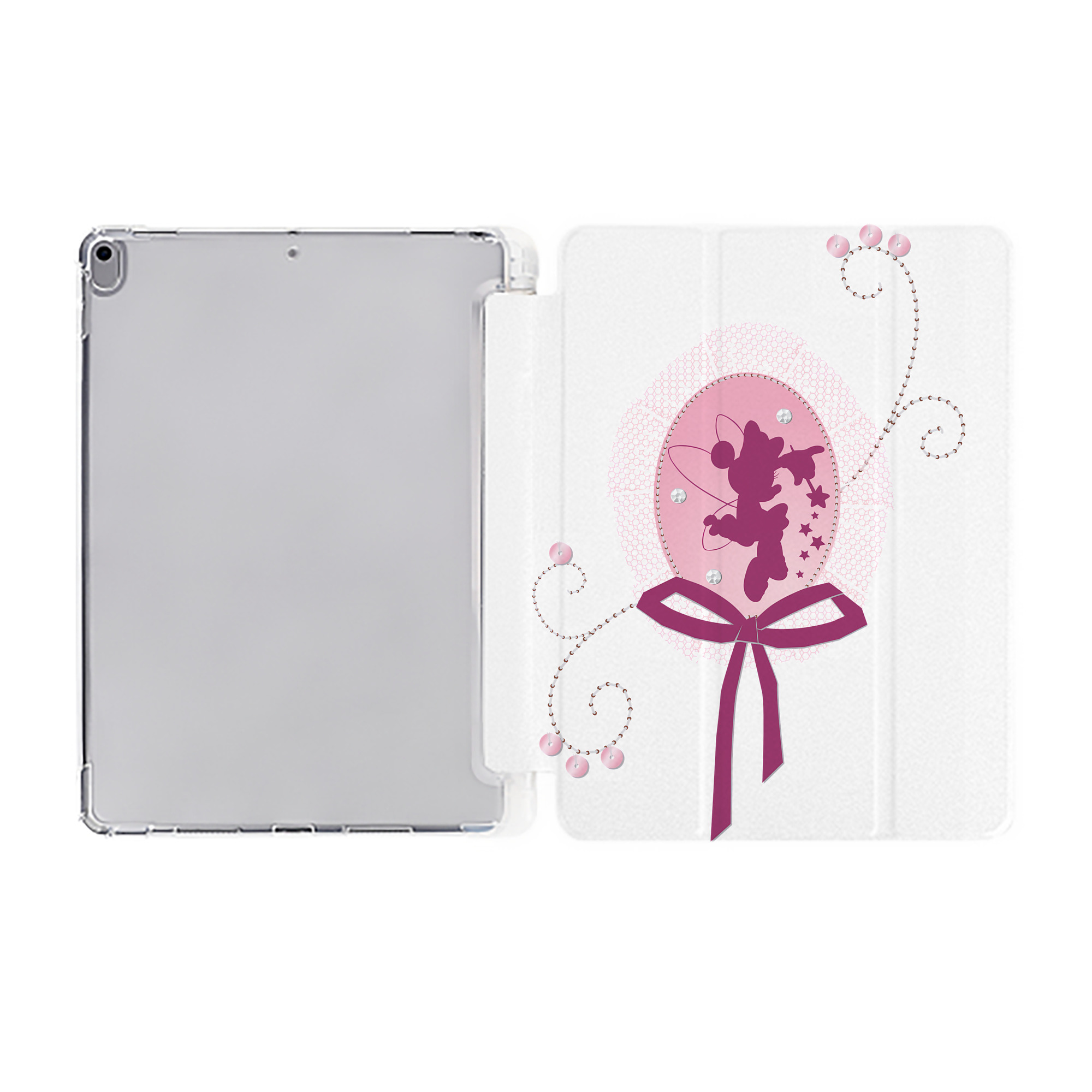 （画像用） ミッキーマウス Mickey Mouse IPad ケース ペン収納付き 三つ折りスタンド PUレザー×シリコン 対応機種9.5/10.5/10.9インチ